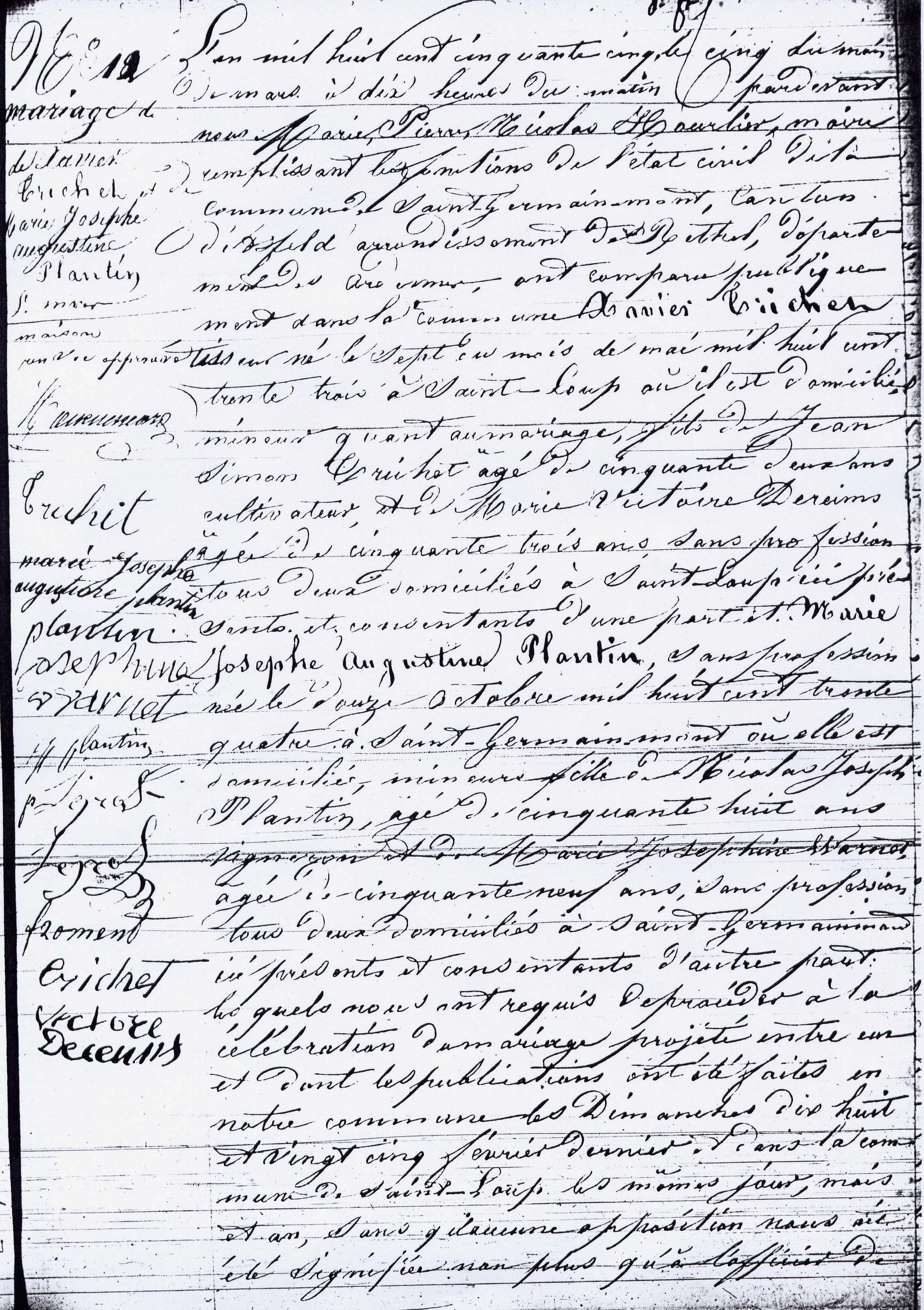 Mariage Trichet Xavier et Plantin Marie Josephe Augustine 1.jpg